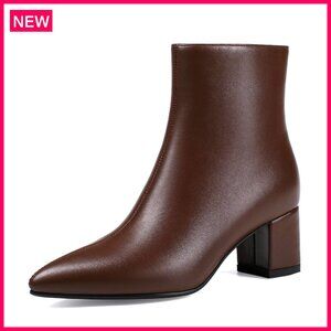 Women's Ankle Boots Pointed Toe Chunky Heel Low Heel Booties
